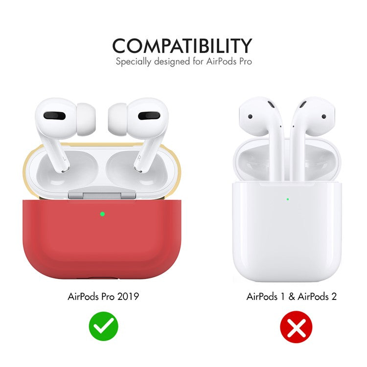 AHASTYLE PT-P2 For AirPods with Wireless Charging Case (2019) / AirPods with Charging Case (2019) / (2016) Splittable Silicone Cover - Red+Yellow