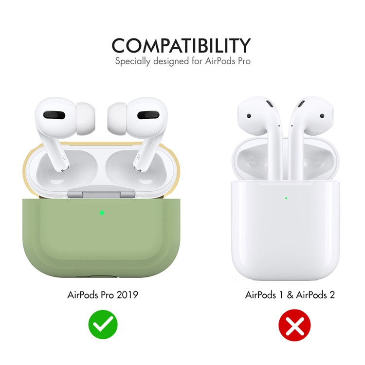 AHASTYLE PT-P2 For AirPods with Wireless Charging Case (2019) / AirPods with Charging Case (2019) / (2016) Splittable Silicone Cove - Avocado Green+Yellow