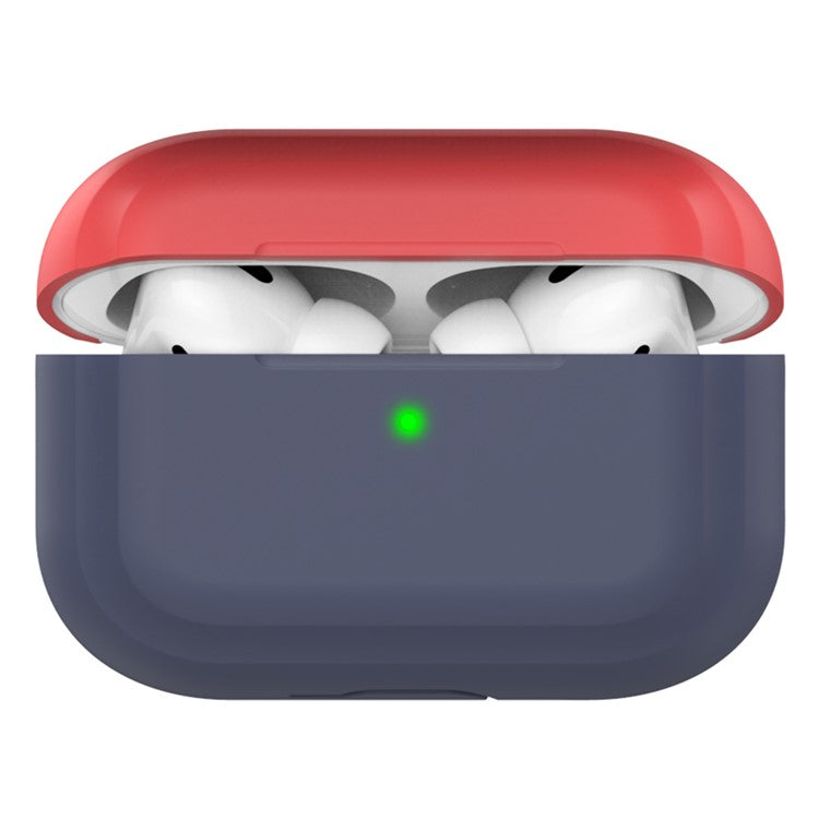 AHASTYLE PT-P2 For AirPods with Wireless Charging Case (2019) / AirPods with Charging Case (2019) / (2016) Splittable Silicone Cover - Midnight Blue+Red