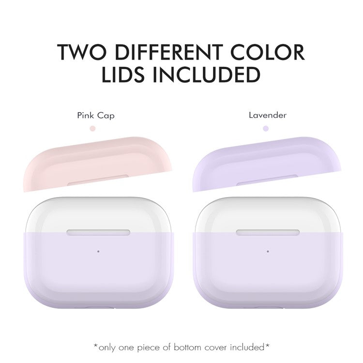 AHASTYLE PT-P2 For AirPods with Wireless Charging Case (2019) / AirPods with Charging Case (2019) / (2016) Splittable Silicone Cover - Purple+Pink