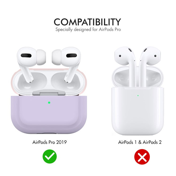 AHASTYLE PT-P2 For AirPods with Wireless Charging Case (2019) / AirPods with Charging Case (2019) / (2016) Splittable Silicone Cover - Purple+Pink