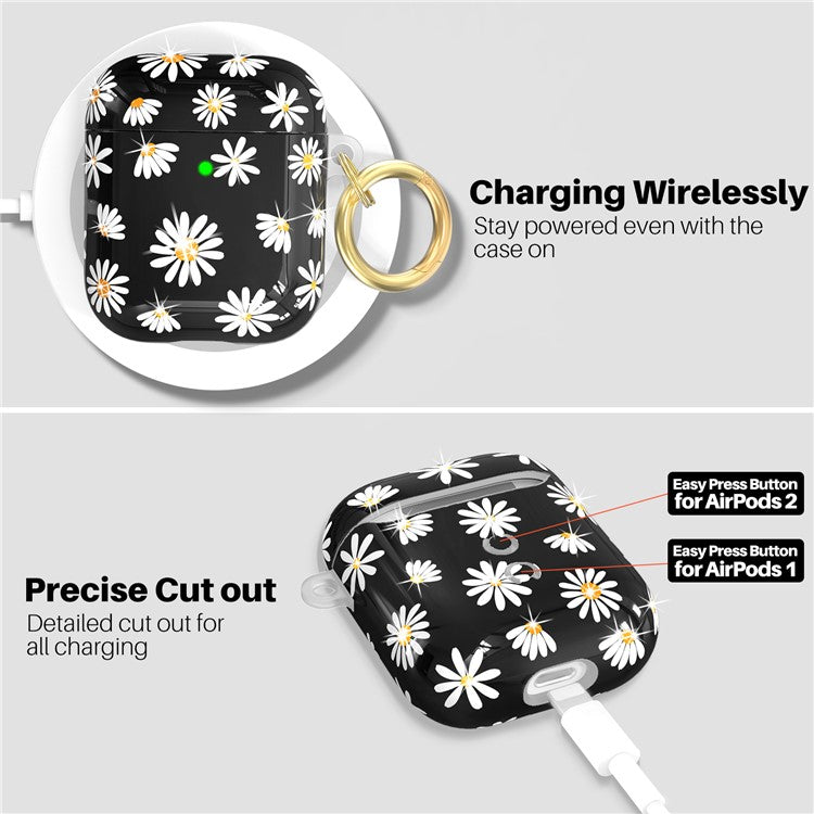 AHASTYLE PT-LC142-A-DY For AirPods with Wireless Charging Case (2019) / AirPods with Charging Case (2019) / (2016) Splittable Cover TPU Case - Black