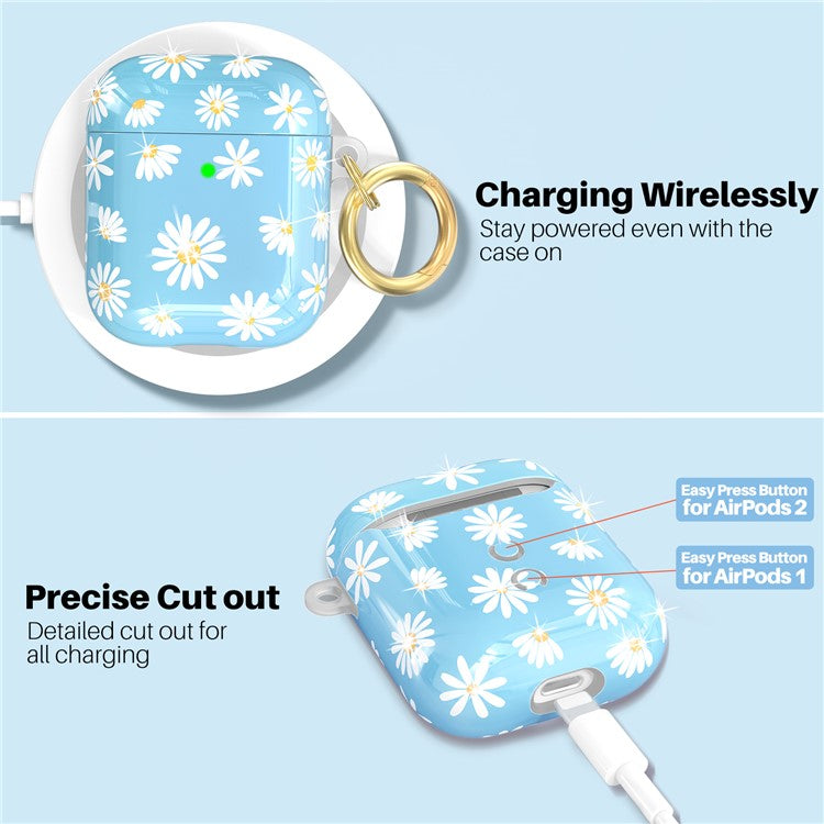 AHASTYLE PT-LC142-A-DY For AirPods with Wireless Charging Case (2019) / AirPods with Charging Case (2019) / (2016) Splittable Cover TPU Case - Blue