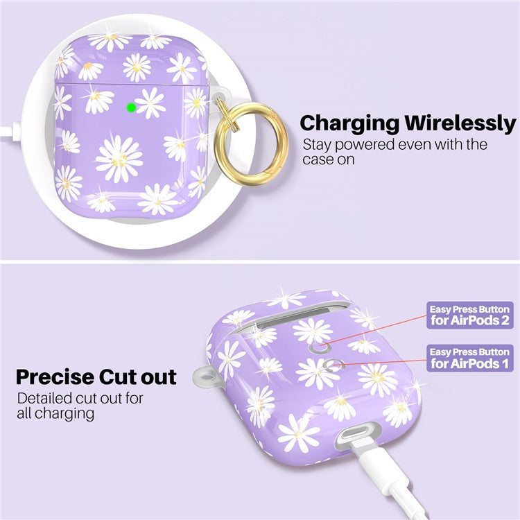 AHASTYLE PT-LC142-A-DY For AirPods with Wireless Charging Case (2019) / AirPods with Charging Case (2019) / (2016) Splittable Cover TPU Case - Purple