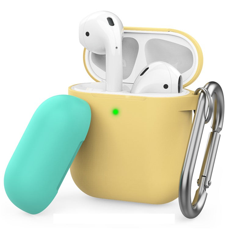 AHASTYLE PT46 For AirPods with Wireless Charging Case (2019) / AirPods with Charging Case (2019) / (2016) Silicone Cover - Lemon Yellow + Mint Green