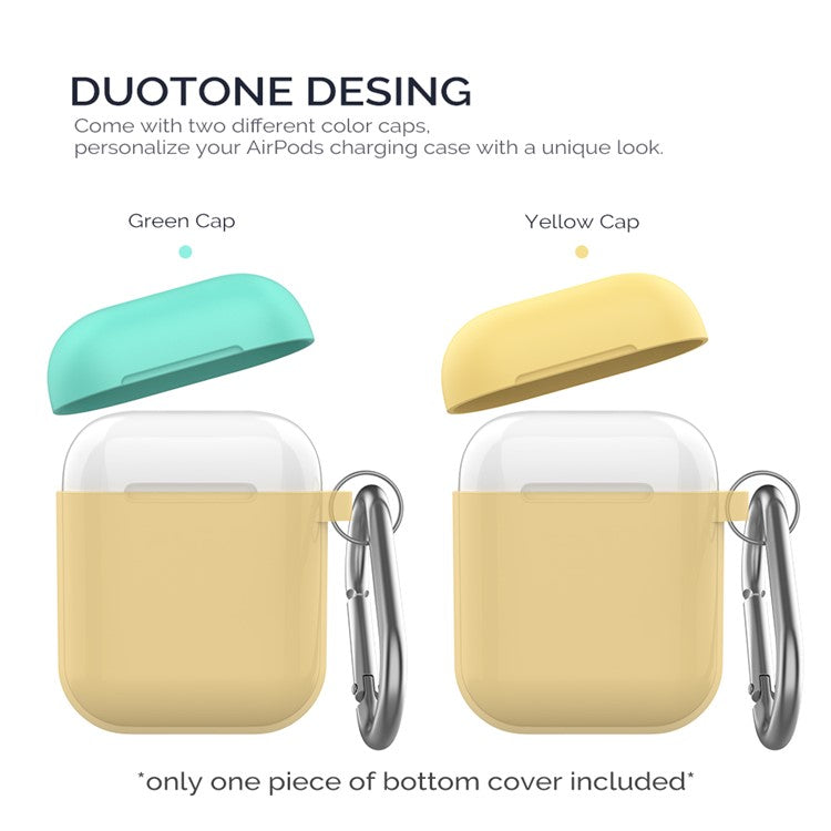 AHASTYLE PT46 For AirPods with Wireless Charging Case (2019) / AirPods with Charging Case (2019) / (2016) Silicone Cover - Lemon Yellow + Mint Green