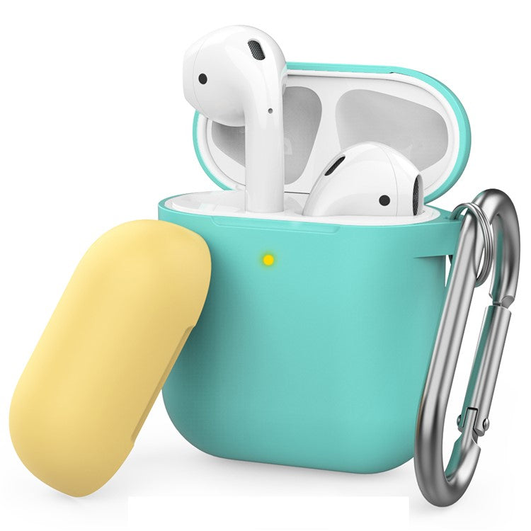 AHASTYLE PT46 For AirPods with Wireless Charging Case (2019) / AirPods with Charging Case (2019) / (2016) Silicone Cover - Mint Green + Lemon Yellow