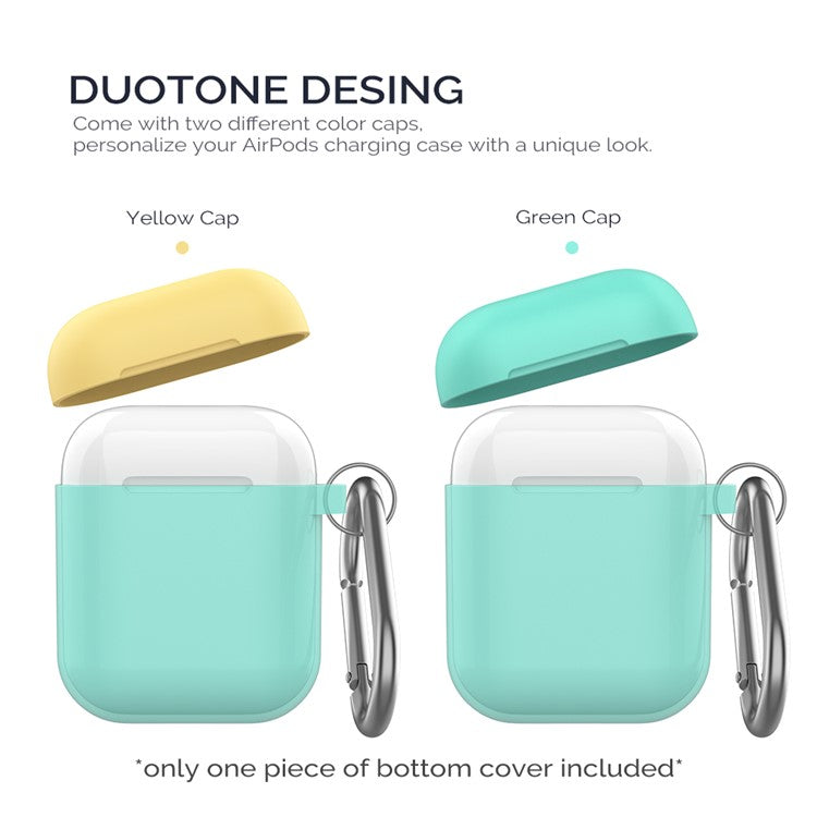 AHASTYLE PT46 For AirPods with Wireless Charging Case (2019) / AirPods with Charging Case (2019) / (2016) Silicone Cover - Mint Green + Lemon Yellow