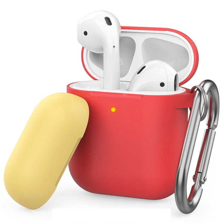 AHASTYLE PT46 For AirPods with Wireless Charging Case (2019) / AirPods with Charging Case (2019) / (2016) Silicone Cover - Red + Lemon Yellow