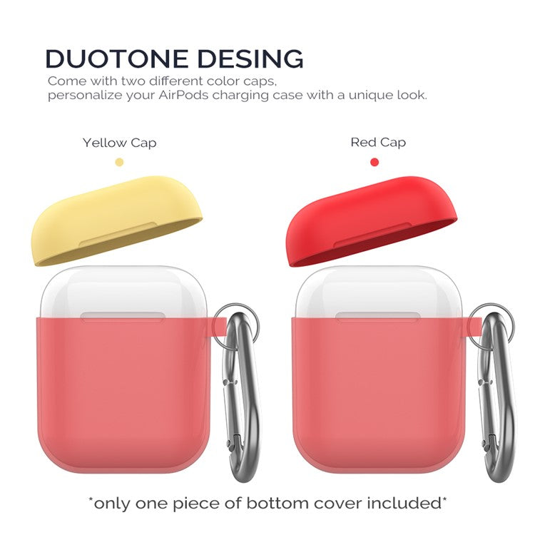 AHASTYLE PT46 For AirPods with Wireless Charging Case (2019) / AirPods with Charging Case (2019) / (2016) Silicone Cover - Red + Lemon Yellow