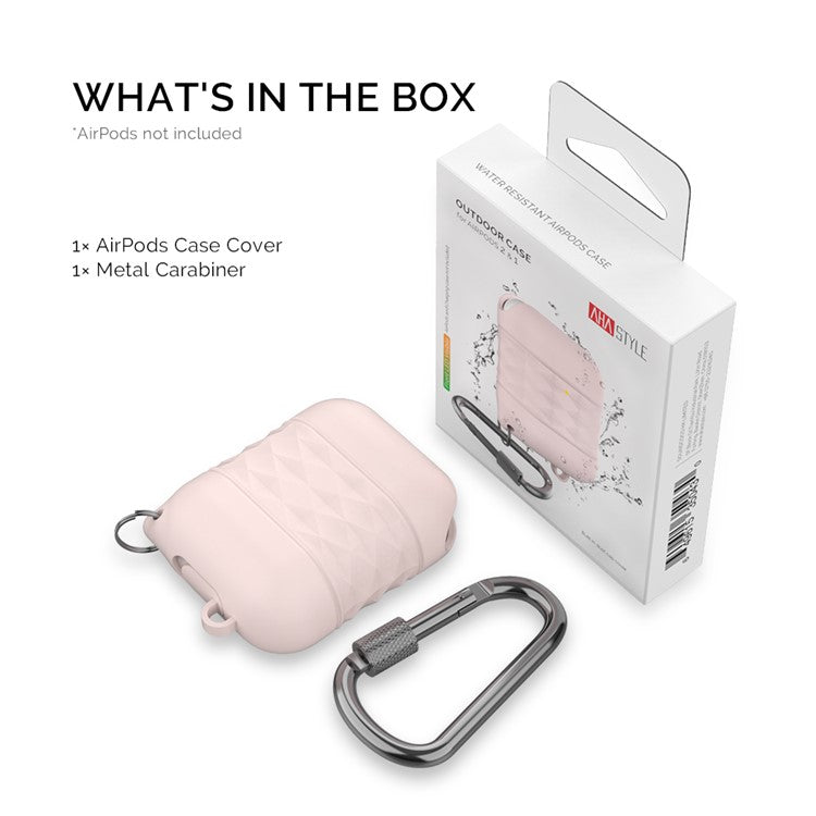 AHASTYLE PT79 For AirPods with Wireless Charging Case (2019) / AirPods with Charging Case (2019) / (2016) Anti-drop Cover Silicone Sleeve - Pink