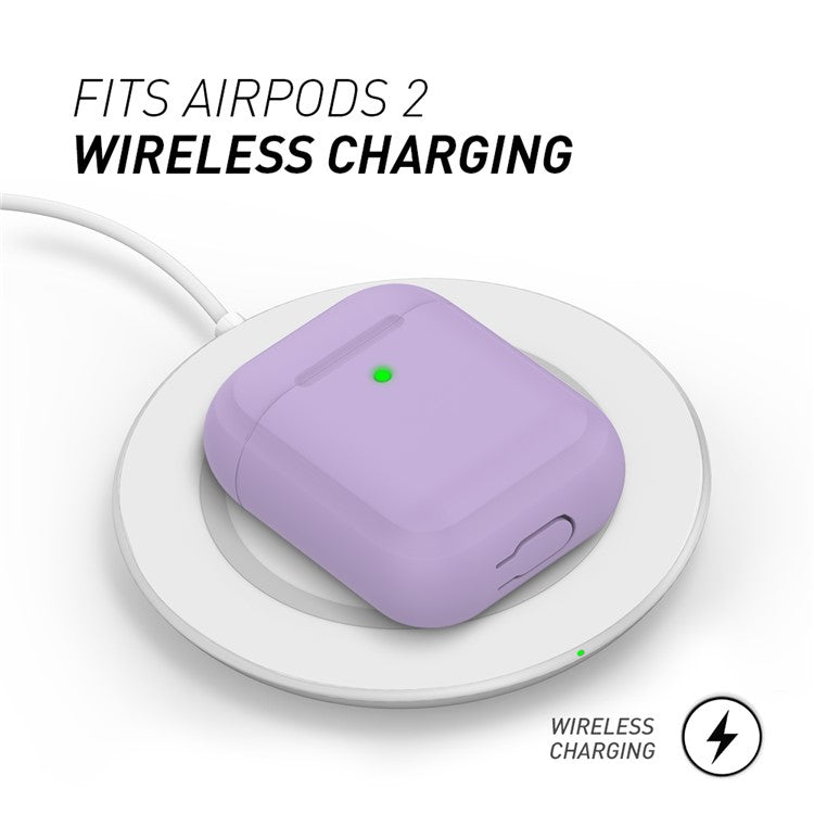 AHASTYLE PT88 Silicone Case for AirPods with Charging Case (2016) / (2019) / AirPods with Wireless Charging Case (2019) Earphone Cover - Purple