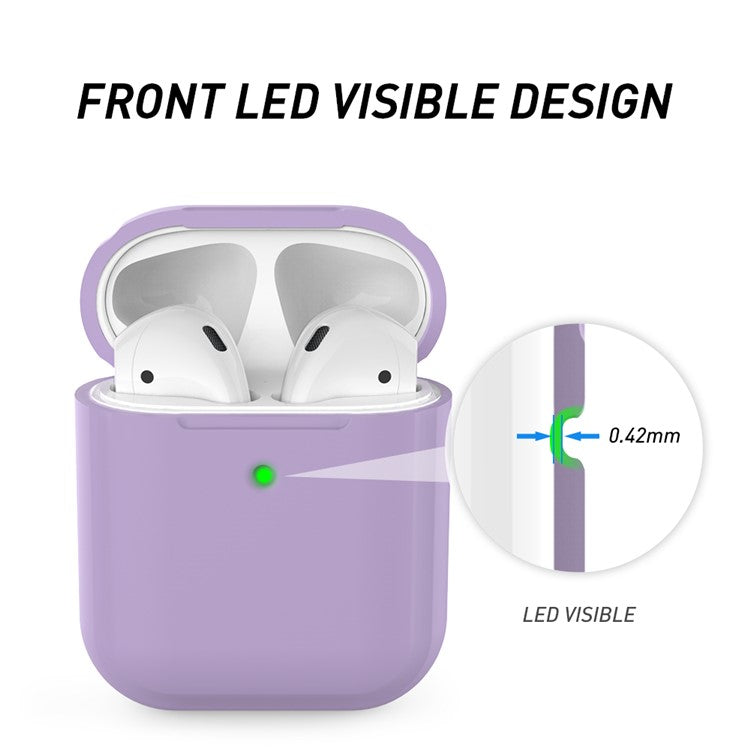 AHASTYLE PT88 Silicone Case for AirPods with Charging Case (2016) / (2019) / AirPods with Wireless Charging Case (2019) Earphone Cover - Purple