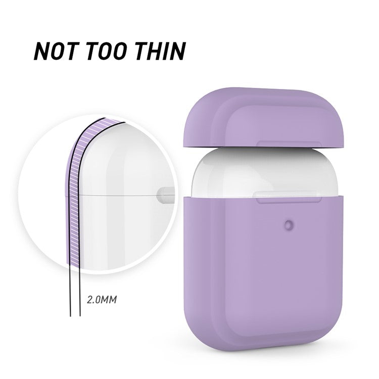 AHASTYLE PT88 Silicone Case for AirPods with Charging Case (2016) / (2019) / AirPods with Wireless Charging Case (2019) Earphone Cover - Purple