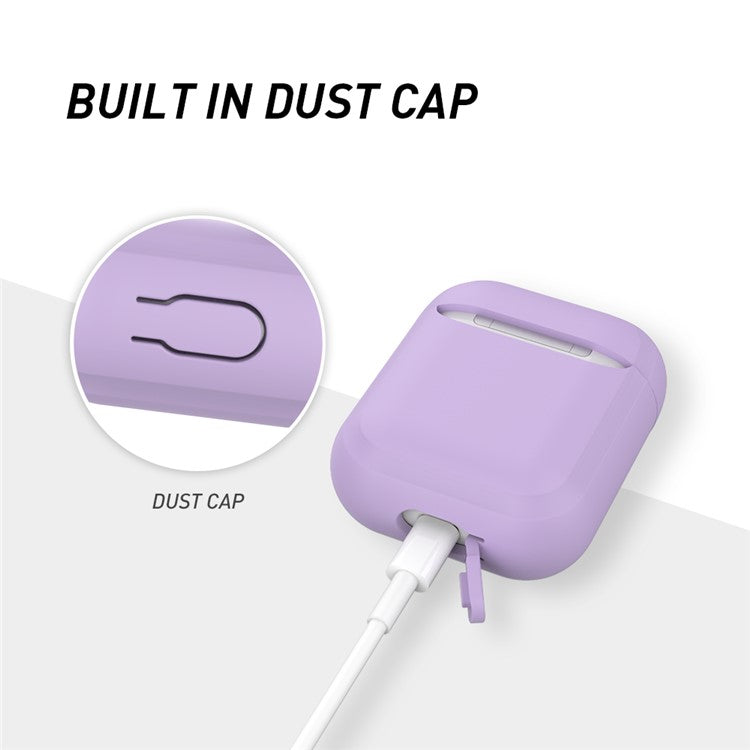 AHASTYLE PT88 Silicone Case for AirPods with Charging Case (2016) / (2019) / AirPods with Wireless Charging Case (2019) Earphone Cover - Purple