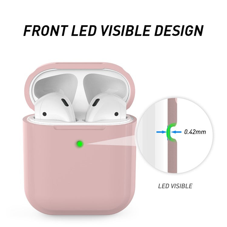 AHASTYLE PT88 Silicone Case for AirPods with Charging Case (2016) / (2019) / AirPods with Wireless Charging Case (2019) Earphone Cover - Pink