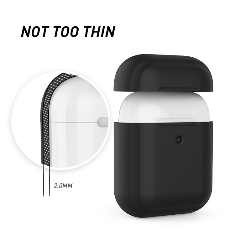 AHASTYLE PT88 Silicone Case for AirPods with Charging Case (2016) / (2019) / AirPods with Wireless Charging Case (2019) Earphone Cover - Black