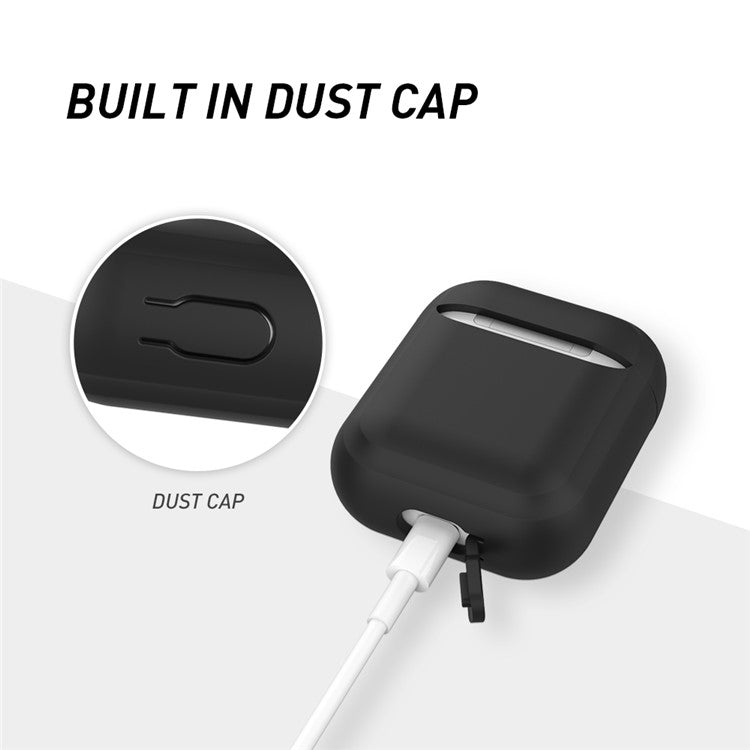 AHASTYLE PT88 Silicone Case for AirPods with Charging Case (2016) / (2019) / AirPods with Wireless Charging Case (2019) Earphone Cover - Black