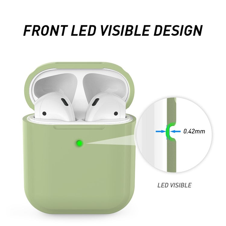 AHASTYLE PT88 Silicone Case for AirPods with Charging Case (2016) / (2019) / AirPods with Wireless Charging Case (2019) Earphone Cover - Green