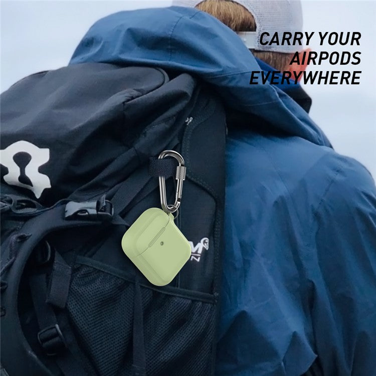 AHASTYLE PT86 Earphone Case for AirPods with Charging Case (2016) / (2019) / AirPods with Wireless Charging Case (2019) 2.0mm Silicone Cover with Carabiner - Green