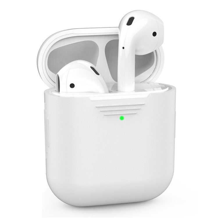 AHASTYLE PT02-3 Silicone Case for AirPods with Charging Case (2016) / (2019) / AirPods with Wireless Charging Case (2019) Bluetooth Earbud Cover - White