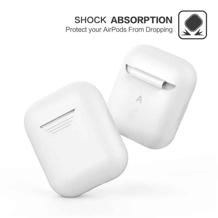 AHASTYLE PT02-3 Silicone Case for AirPods with Charging Case (2016) / (2019) / AirPods with Wireless Charging Case (2019) Bluetooth Earbud Cover - White