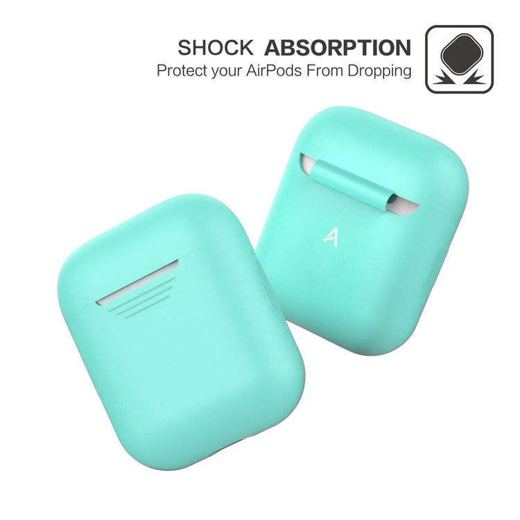 AHASTYLE PT02-3 Silicone Case for AirPods with Charging Case (2016) / (2019) / AirPods with Wireless Charging Case (2019) Bluetooth Earbud Cover - Mint Green