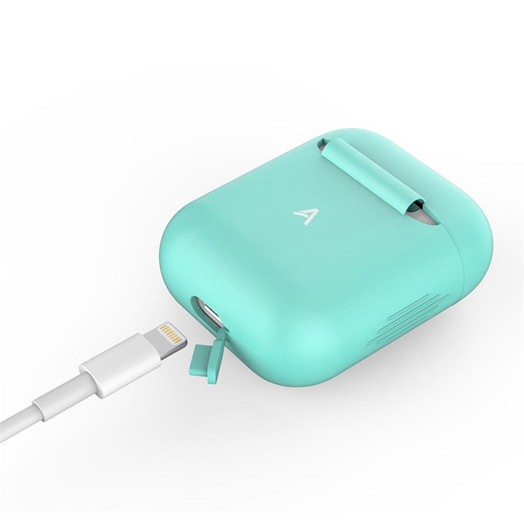 AHASTYLE PT02-3 Silicone Case for AirPods with Charging Case (2016) / (2019) / AirPods with Wireless Charging Case (2019) Bluetooth Earbud Cover - Mint Green