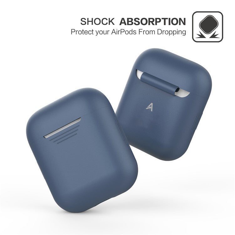 AHASTYLE PT02-3 Silicone Case for AirPods with Charging Case (2016) / (2019) / AirPods with Wireless Charging Case (2019) Bluetooth Earbud Cover - Sapphire