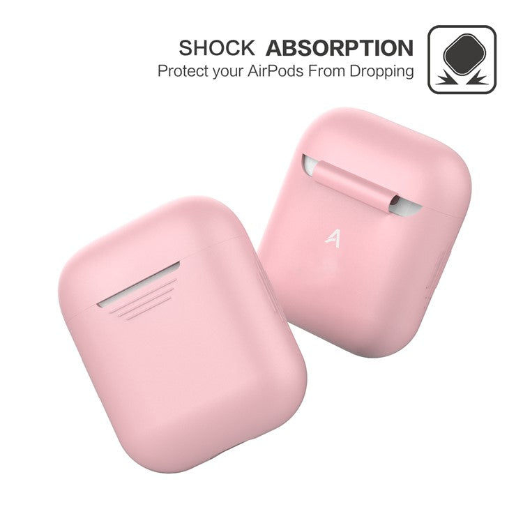 AHASTYLE PT02-3 Silicone Case for AirPods with Charging Case (2016) / (2019) / AirPods with Wireless Charging Case (2019) Bluetooth Earbud Cover - Pink