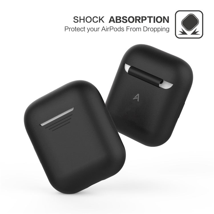 AHASTYLE PT02-3 Silicone Case for AirPods with Charging Case (2016) / (2019) / AirPods with Wireless Charging Case (2019) Bluetooth Earbud Cover - Black