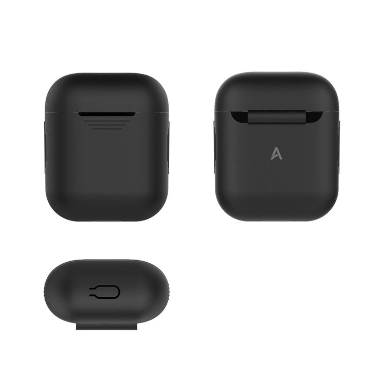 AHASTYLE PT02-3 Silicone Case for AirPods with Charging Case (2016) / (2019) / AirPods with Wireless Charging Case (2019) Bluetooth Earbud Cover - Black