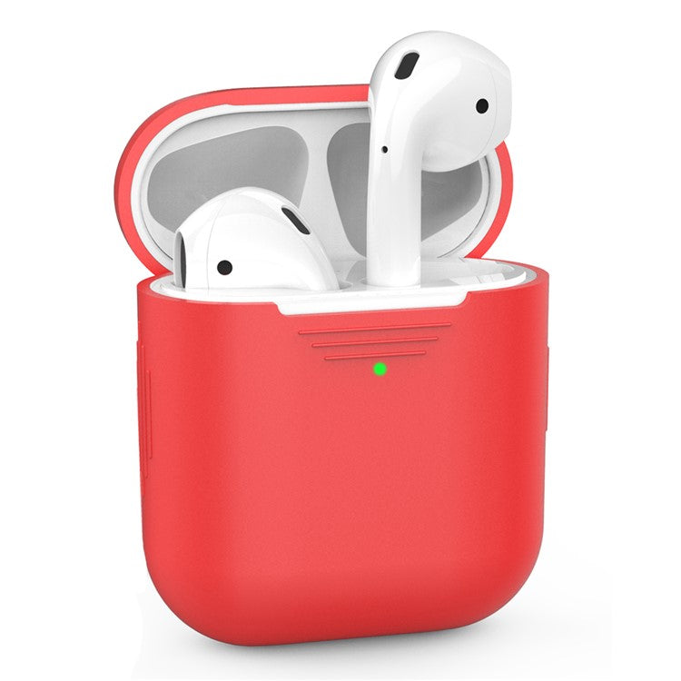 AHASTYLE PT02-3 Silicone Case for AirPods with Charging Case (2016) / (2019) / AirPods with Wireless Charging Case (2019) Bluetooth Earbud Cover - Red