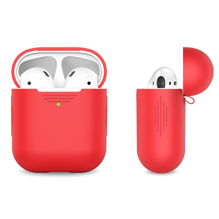 AHASTYLE PT02-3 Silicone Case for AirPods with Charging Case (2016) / (2019) / AirPods with Wireless Charging Case (2019) Bluetooth Earbud Cover - Red