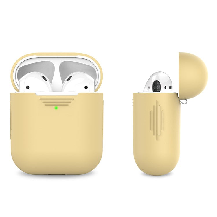 AHASTYLE PT02-3 Silicone Case for AirPods with Charging Case (2016) / (2019) / AirPods with Wireless Charging Case (2019) Bluetooth Earbud Cover - Yellow