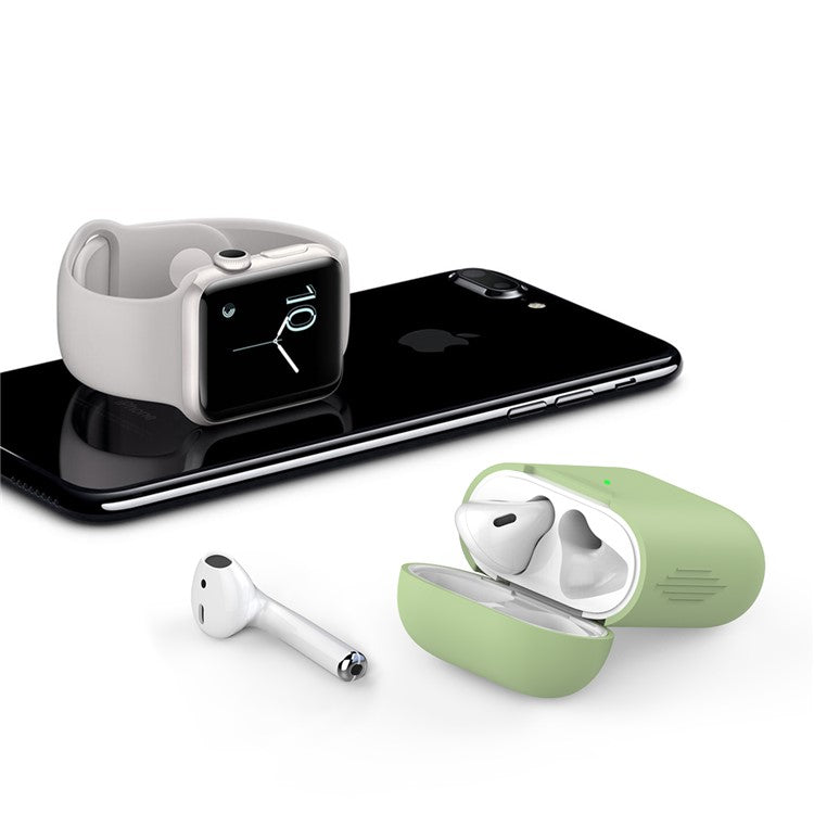 AHASTYLE PT02-3 Silicone Case for AirPods with Charging Case (2016) / (2019) / AirPods with Wireless Charging Case (2019) Bluetooth Earbud Cover - Green