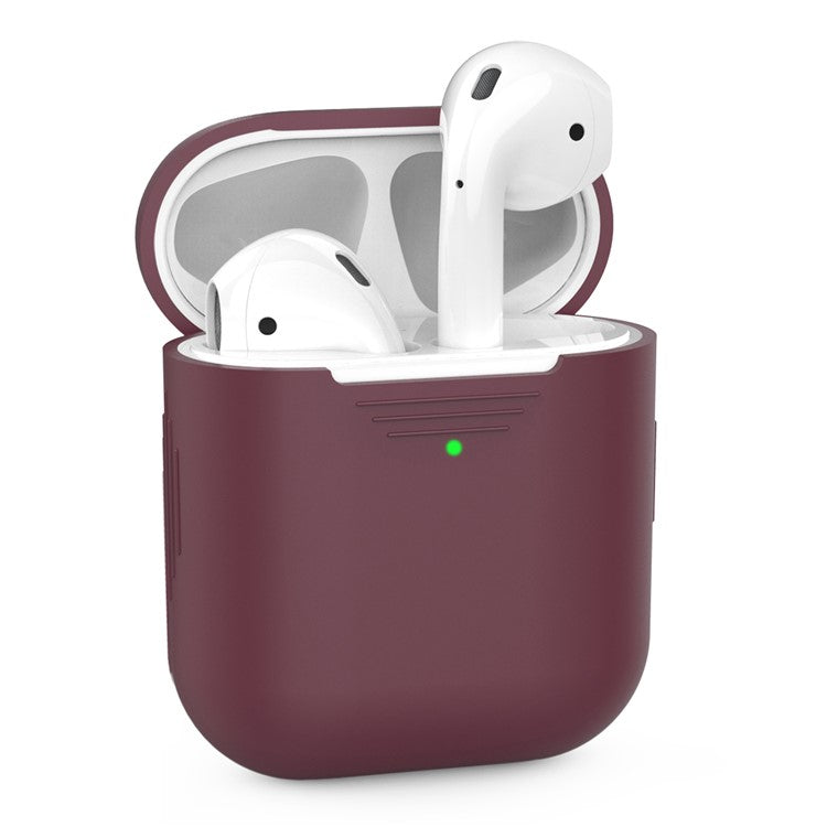 AHASTYLE PT02-3 Silicone Case for AirPods with Charging Case (2016) / (2019) / AirPods with Wireless Charging Case (2019) Bluetooth Earbud Cover - Wine Red