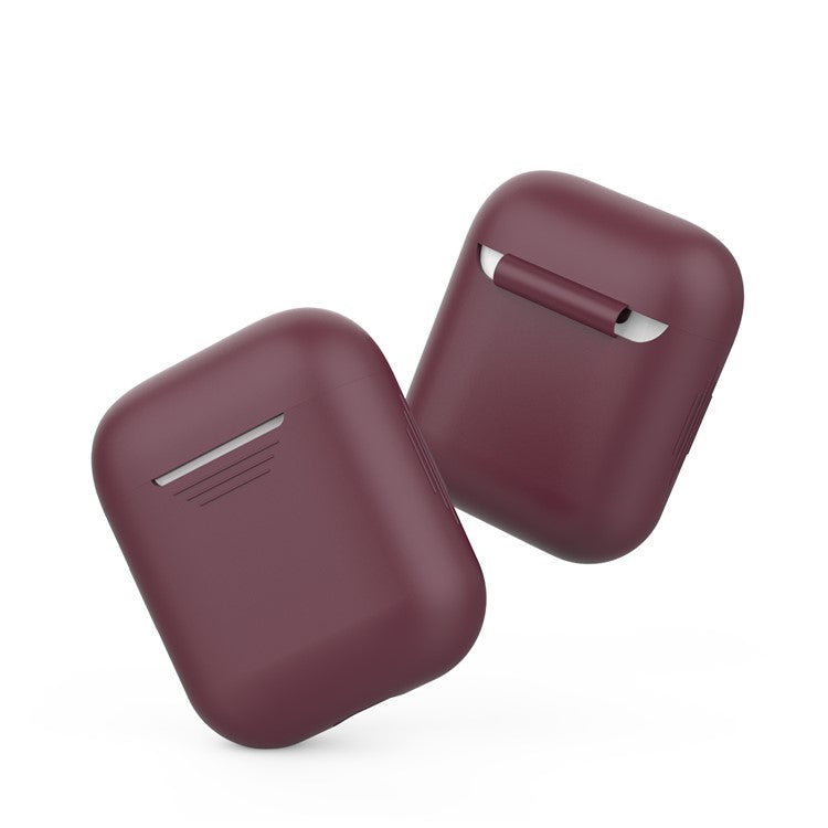 AHASTYLE PT02-3 Silicone Case for AirPods with Charging Case (2016) / (2019) / AirPods with Wireless Charging Case (2019) Bluetooth Earbud Cover - Wine Red