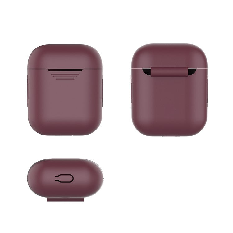 AHASTYLE PT02-3 Silicone Case for AirPods with Charging Case (2016) / (2019) / AirPods with Wireless Charging Case (2019) Bluetooth Earbud Cover - Wine Red