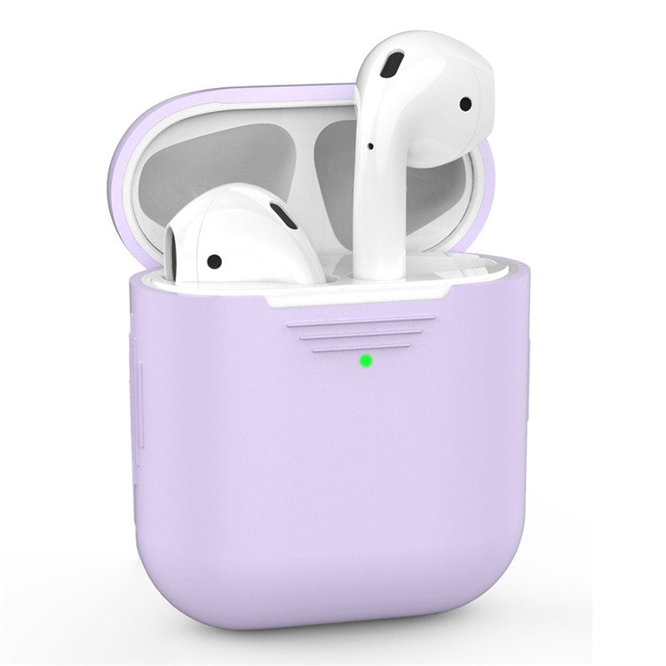 AHASTYLE PT02-3 Silicone Case for AirPods with Charging Case (2016) / (2019) / AirPods with Wireless Charging Case (2019) Bluetooth Earbud Cover - Purple