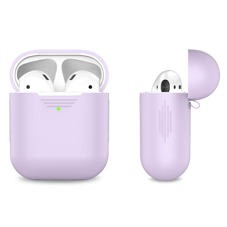 AHASTYLE PT02-3 Silicone Case for AirPods with Charging Case (2016) / (2019) / AirPods with Wireless Charging Case (2019) Bluetooth Earbud Cover - Purple