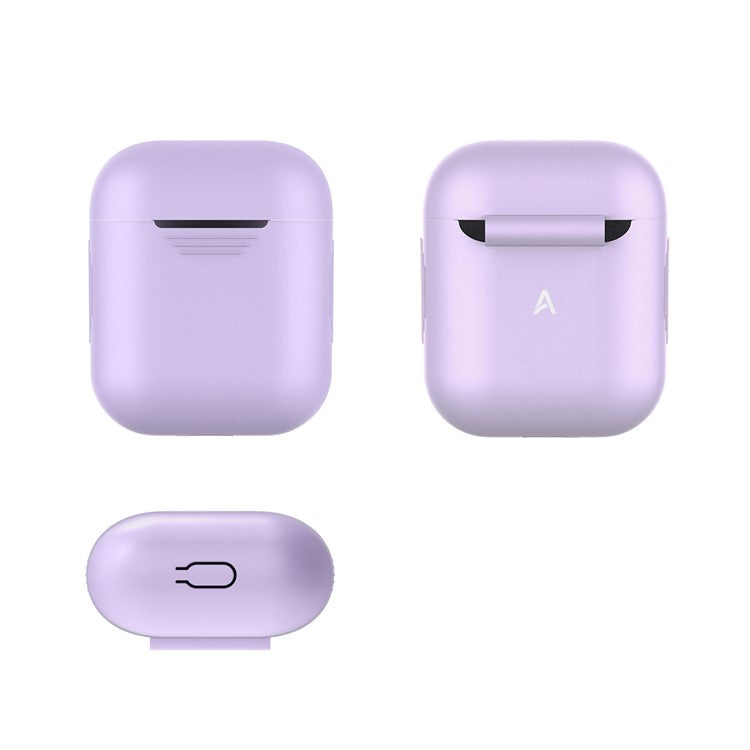 AHASTYLE PT02-3 Silicone Case for AirPods with Charging Case (2016) / (2019) / AirPods with Wireless Charging Case (2019) Bluetooth Earbud Cover - Purple