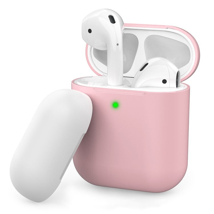 AHASTYLE PT38 Earphone Case for AirPods with Charging Case (2016) / (2019) / AirPods with Wireless Charging Case (2019) Earbud Silicone Cover - Pink+White