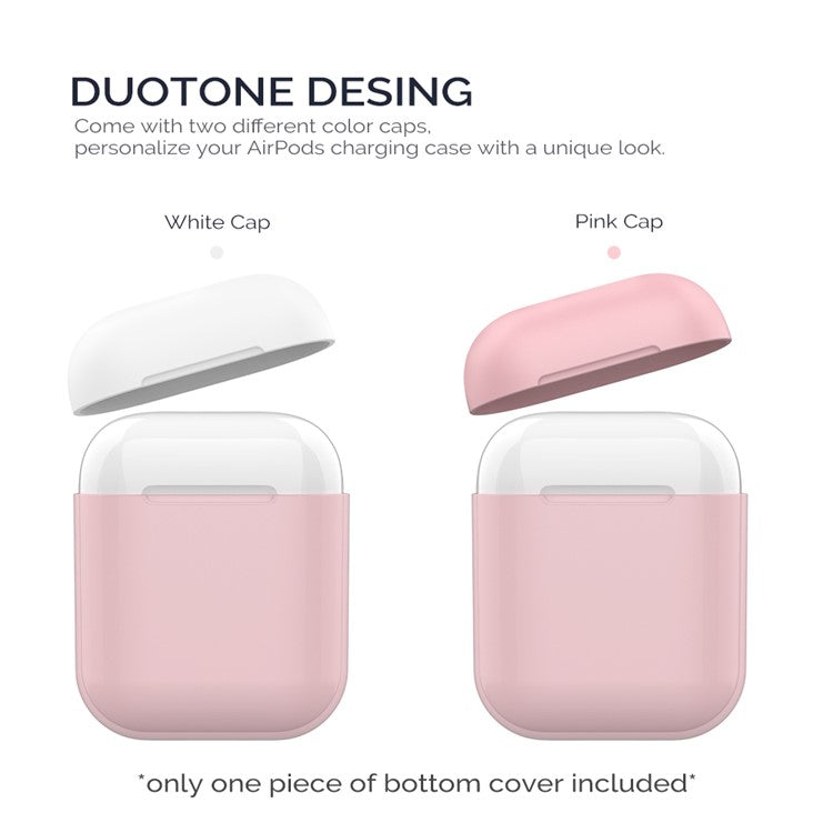 AHASTYLE PT38 Earphone Case for AirPods with Charging Case (2016) / (2019) / AirPods with Wireless Charging Case (2019) Earbud Silicone Cover - Pink+White