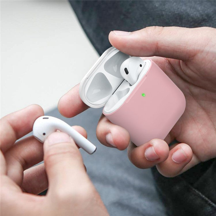 AHASTYLE PT38 Earphone Case for AirPods with Charging Case (2016) / (2019) / AirPods with Wireless Charging Case (2019) Earbud Silicone Cover - Pink+White