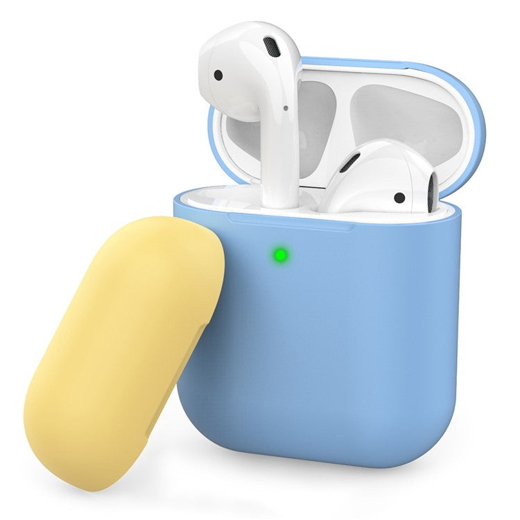 AHASTYLE PT38 Earphone Case for AirPods with Charging Case (2016) / (2019) / AirPods with Wireless Charging Case (2019) Earbud Silicone Cover - Blue+Yellow