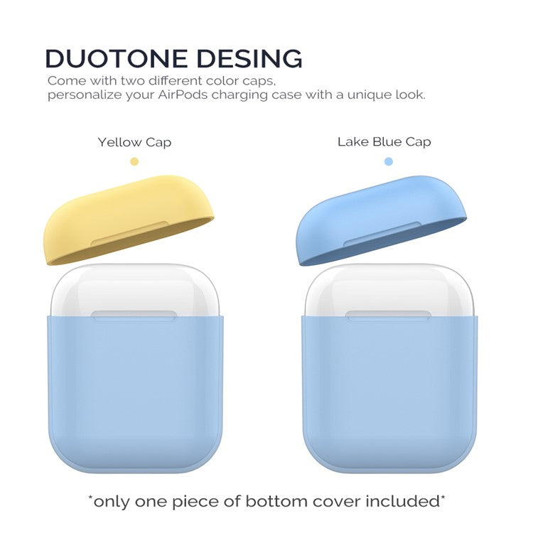 AHASTYLE PT38 Earphone Case for AirPods with Charging Case (2016) / (2019) / AirPods with Wireless Charging Case (2019) Earbud Silicone Cover - Blue+Yellow