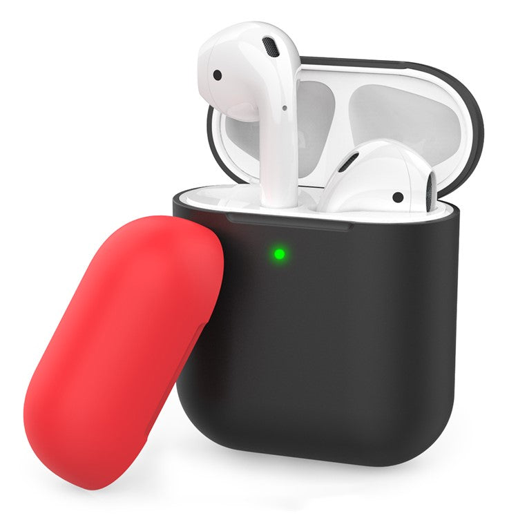 AHASTYLE PT38 Earphone Case for AirPods with Charging Case (2016) / (2019) / AirPods with Wireless Charging Case (2019) Earbud Silicone Cover - Black+Red