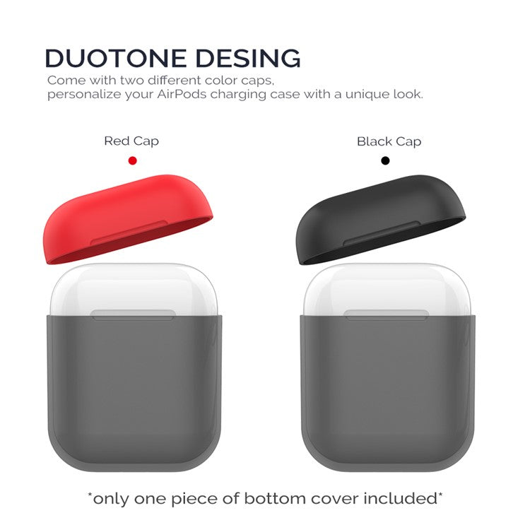 AHASTYLE PT38 Earphone Case for AirPods with Charging Case (2016) / (2019) / AirPods with Wireless Charging Case (2019) Earbud Silicone Cover - Black+Red