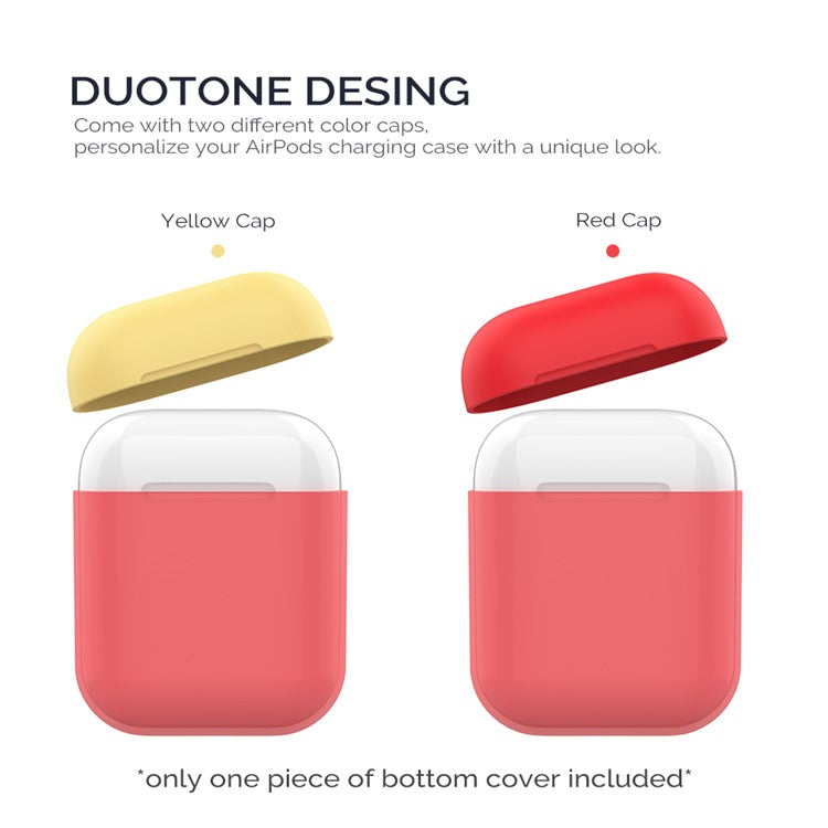 AHASTYLE PT38 Earphone Case for AirPods with Charging Case (2016) / (2019) / AirPods with Wireless Charging Case (2019) Earbud Silicone Cover - Red+Yellow